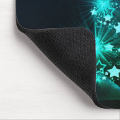 Grüner Schimmer der Sterne auf dunklem Weihnachtsb Mousepad (Ecke)