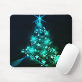 Grüner Schimmer der Sterne auf dunklem Weihnachtsb Mousepad (Mit Mouse)