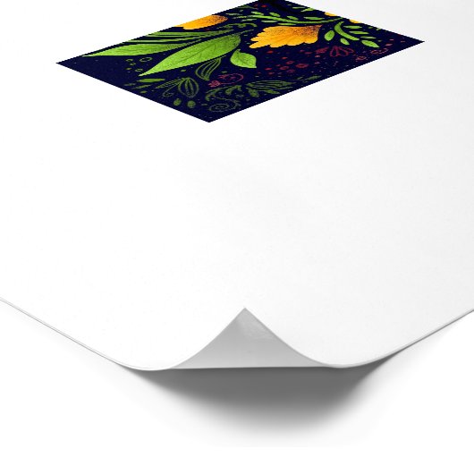 Grüner Schlag mit Fliege und Blume Poster (Ecke)