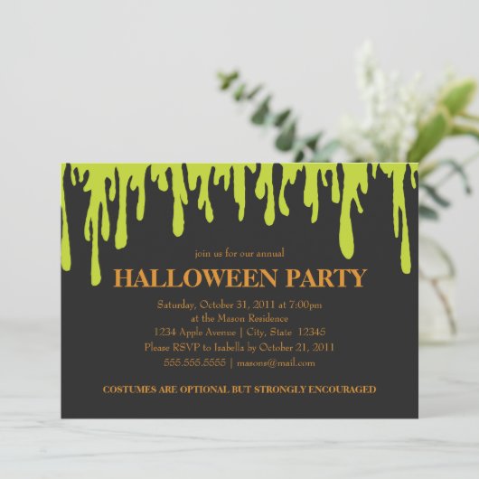 Grüner Schlamm Einladung (Stehend Vorderseite)