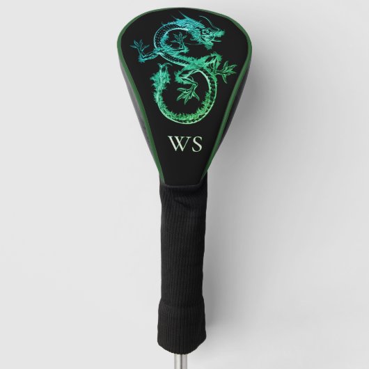 Grüner Schlangen-Drachen-Entwurf | Luxus Golf Headcover (Vorderseite)