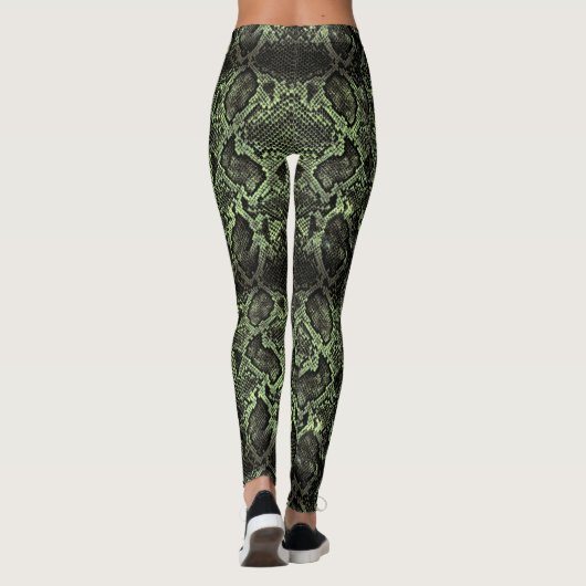 Grüner Schlangendruck Leggings (Rückseite)