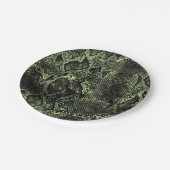 Grüner Schlangendruck Pappteller (Schrägansicht)