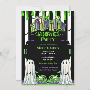 Grüner Schleim Halloween-Geister-Kostenüm-Party Einladung