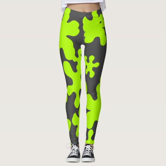 Grüner Schleimkohlespass Leggings (Vorderseite)