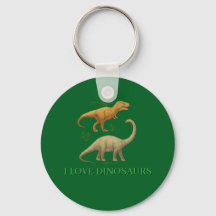 Grüner Schlüsselanhänger - Ich liebe Dinosaurier