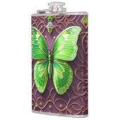 Grüner Schmetterling 3D Optik Flachmann (Links)