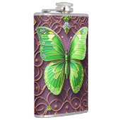 Grüner Schmetterling 3D Optik Flachmann (Rechts)