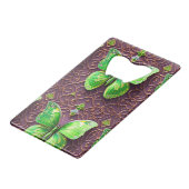 Grüner Schmetterling 3D Optik Geldbeutel Flaschenöffner (Rückseite Schrägansicht)