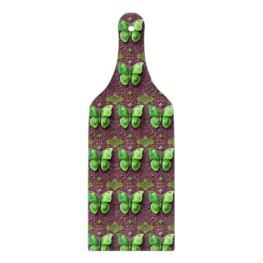 Grüner Schmetterling 3D Optik Schneidebrett (Vorderseite)