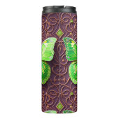 Grüner Schmetterling 3D Optik Thermosbecher (Rückseite)