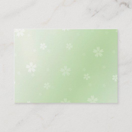 Grüner Schmetterling auf hellgrün - Begleitkarte (Rückseite)