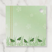 Grüner Schmetterling auf hellgrün - Hochzeit danke Geschenkanhänger (Rückseite)