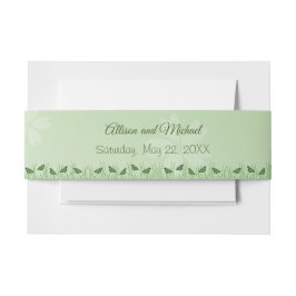 Grüner Schmetterling auf hellgrün - Hochzeit Einladungsbanderole