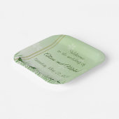 Grüner Schmetterling auf hellgrün - Hochzeit Pappteller (Gewinkelt)