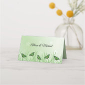 Grüner Schmetterling auf hellgrün - Hochzeit Platzkarte (Rückseite)