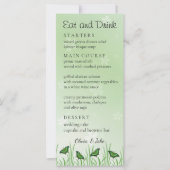 Grüner Schmetterling auf hellgrün - Menükarte (Vorderseite)