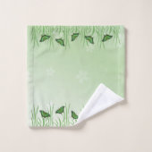 Grüner Schmetterling auf hellgrün - romantisch Badhandtuch Set (Waschlappen)