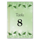Grüner Schmetterling auf hellgrün - Tischnummer (Vorderseite)