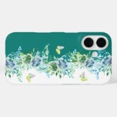 Grüner Schmetterling Blumen Handyhülle Case-Mate iPhone Hülle (Rückseite (Horizontal))