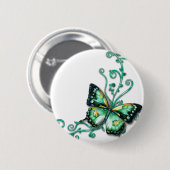 grüner Schmetterling Button (Vorne & Hinten)