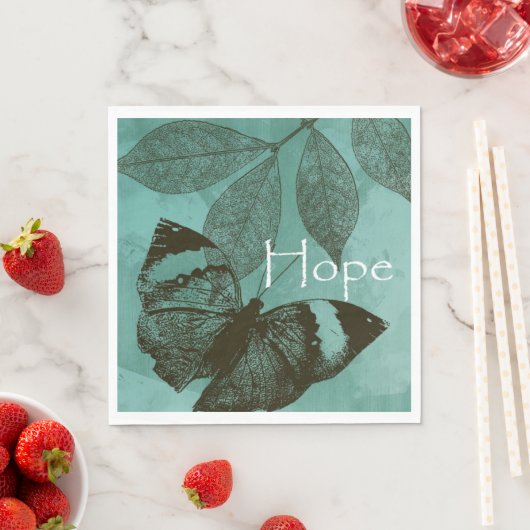 Grüner Schmetterling der Hoffnung und Inspiration Serviette (Beispiel)