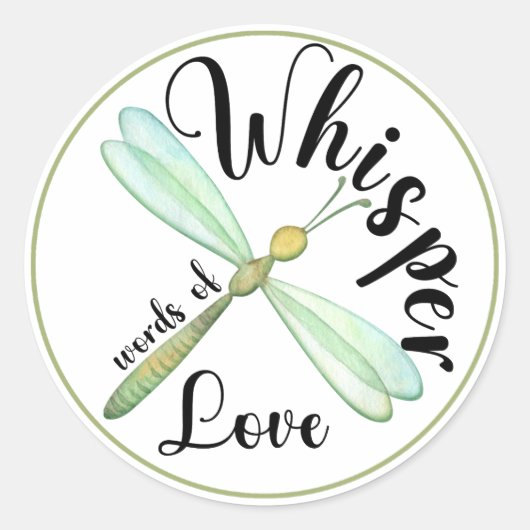 Grüner Schmetterling flüstert Worte der Liebe Runder Aufkleber (Vorderseite)