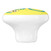 Grüner Schmetterling mit Frühlingsblumenknochen Ke Keramikknauf (Seitenansicht)