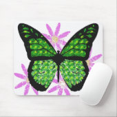 Grüner Schmetterling Mousepad (Mit Mouse)