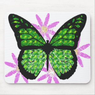 Grüner Schmetterling Mousepad