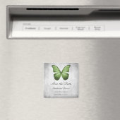 Grüner Schmetterling Save the Date Magnet (In Situ (Geschirrspüler))