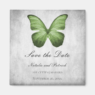 Grüner Schmetterling Save the Date Magnet
