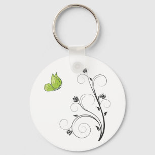 Grüner Schmetterling Schlüsselanhänger