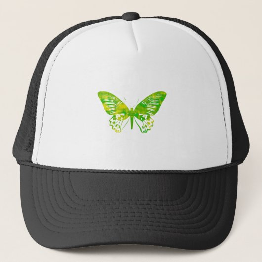 Grüner Schmetterling Truckerkappe (Vorderseite)