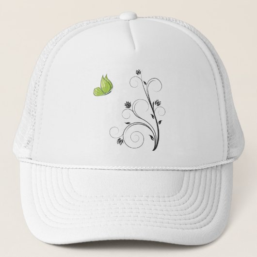 Grüner Schmetterling Truckerkappe (Vorderseite)