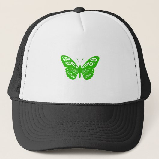 Grüner Schmetterling Truckerkappe (Vorderseite)