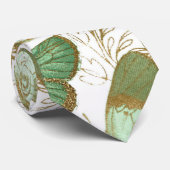 Grüner Schmetterling Weißblütenblütenblütenblütenb Krawatte (Gerollt)