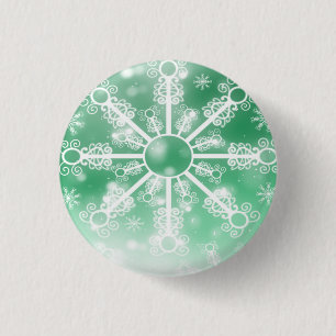 Grüner Schneeflocke Button