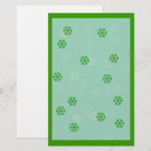 Grüner Schneeflocke-Winter stationär Briefpapier (Vorne/Hinten)