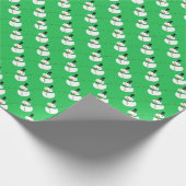 Grüner Schneemann, festlich Geschenkpapier (Ecke)
