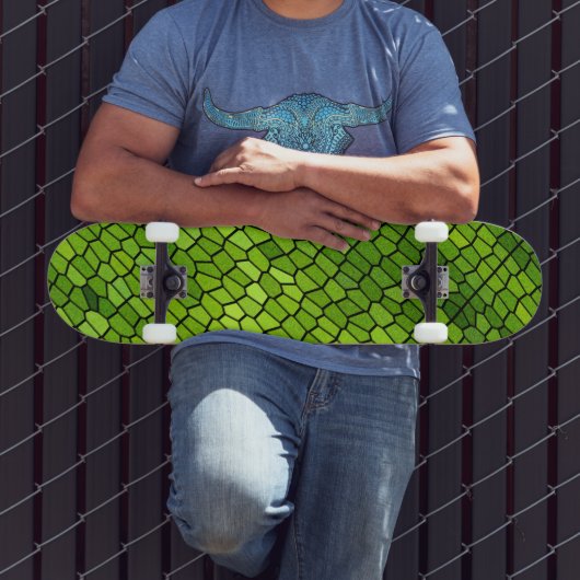 Grüner Schnittglas-Look Skateboard (Außenbereich 3)
