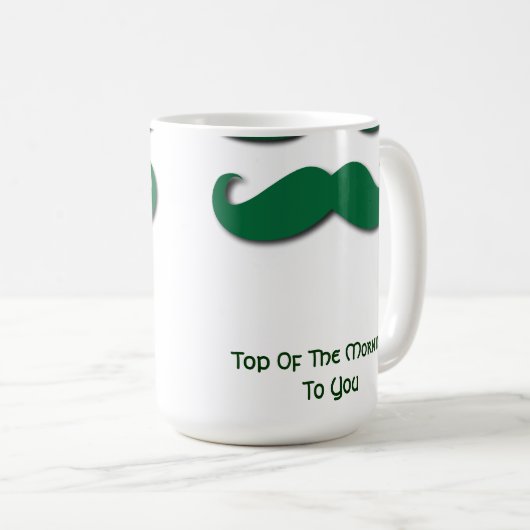 Grüner Schnurrbart Kaffeetasse (VorderseiteRechts)