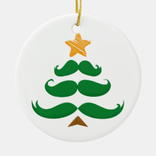 Grüner Schnurrbartbaum Keramik Ornament