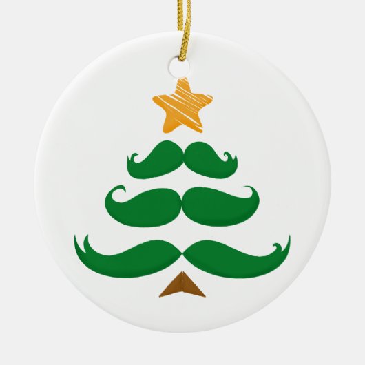 Grüner Schnurrbartbaum Keramik Ornament (Vorne)