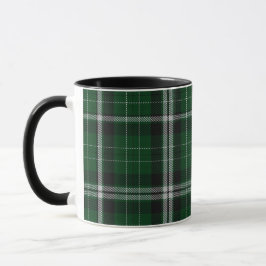 Grüner Schwarz-weißer Tartan kariert Tasse
