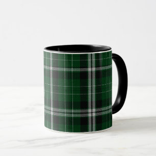 Grüner Schwarz-weißer Tartan kariert Tasse