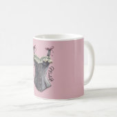 Grüner schwarzer Burgunder Korsett Kaffeetasse (VorderseiteRechts)
