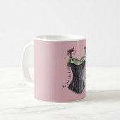 Grüner schwarzer Burgunder Korsett Kaffeetasse (Vorderseite Links)