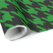Grüner schwarzer großer Hahnentrittmuster-Karo Geschenkpapier (Rolleneckpunkt)
