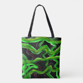 Grüner schwarzer Hauch von Zitronenfarben Tasche (Rückseite)